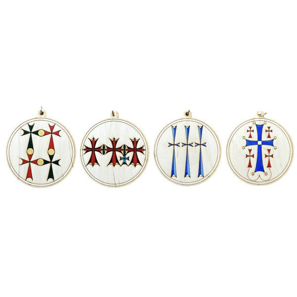 Christmas Hand Painted Cross Ornament Collection