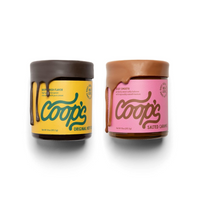 Coop's Original Hot Fudge & Salted Caramel Sauce (2- Pack):10 Ounce each