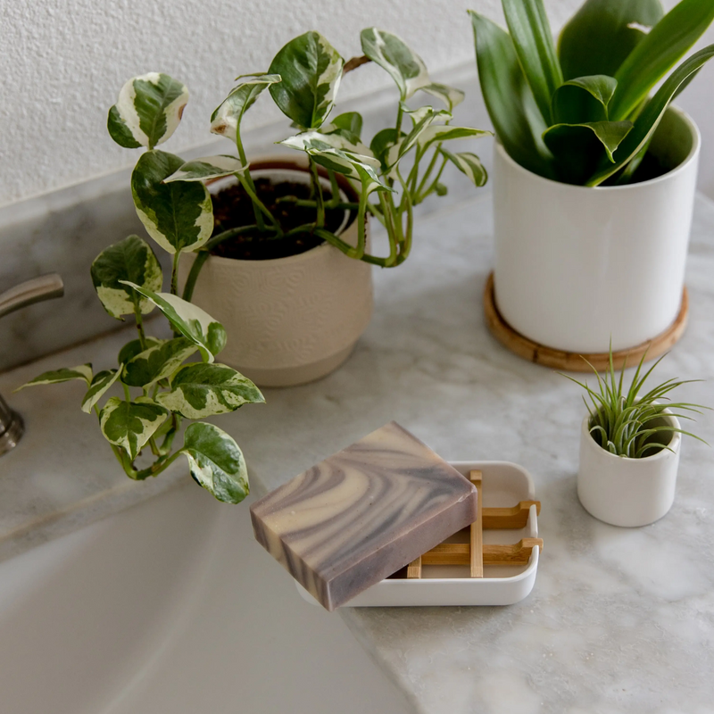 Biodegradable Soap Tray with Bamboo Grid