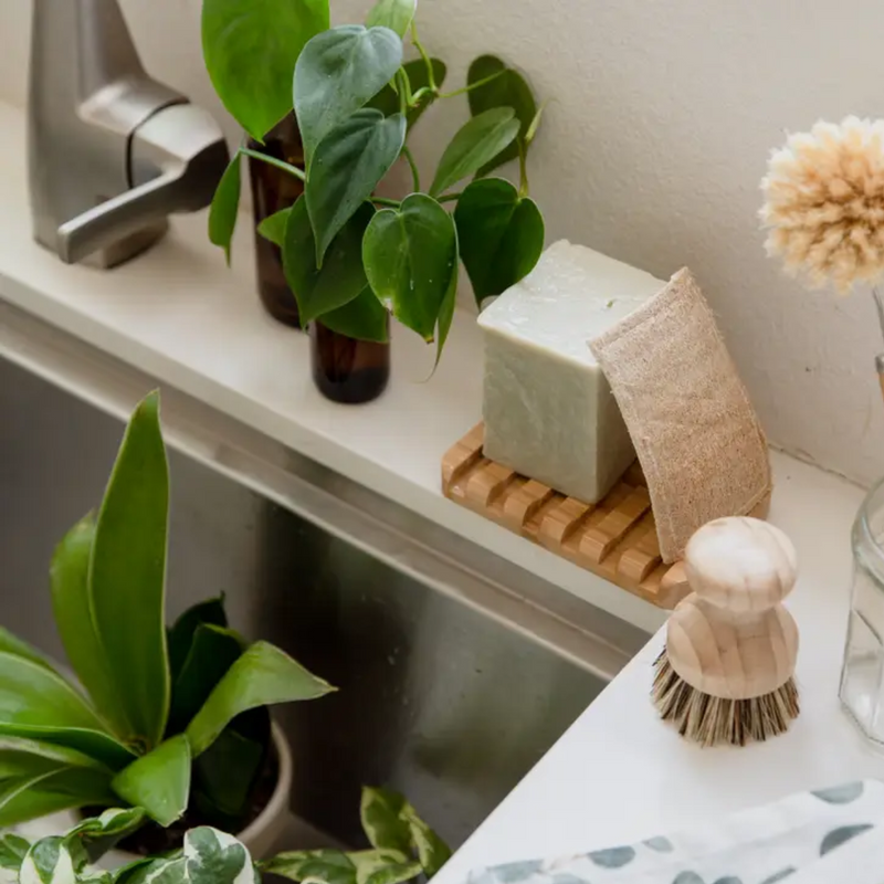 Bamboo Pot Scrubber Brush