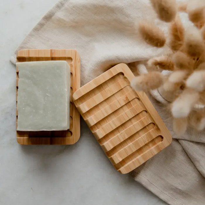 Waterfall Self-Draining Bamboo Soap Dish